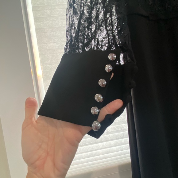 Mac Duggal Sequin Lace Illusion Black Formal Evening Gown Plus Size - Picture 6 of 12